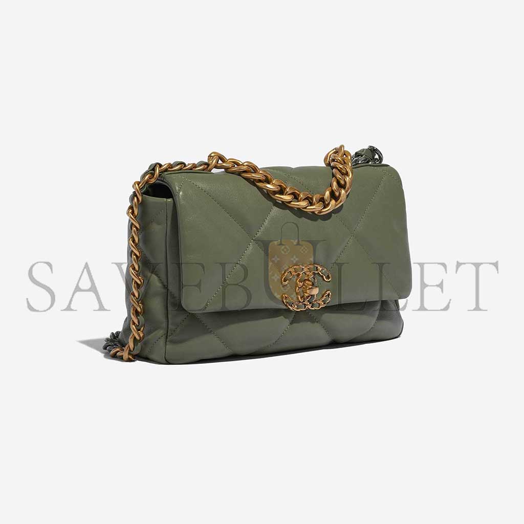 Ch*el 19 flap bag lamb green as1160 (26*16*9cm)